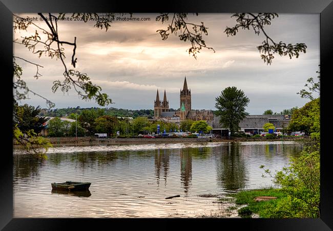 Truro Cornwall Cathedral,  reflections, Framed Print by kathy white