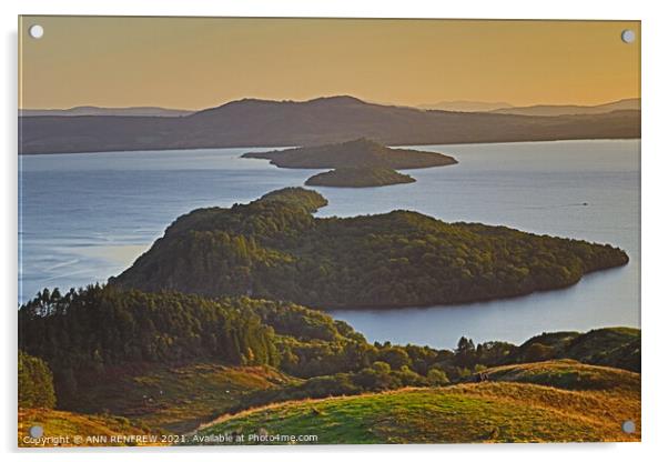 Sunset from Conic Hill. Acrylic by ANN RENFREW