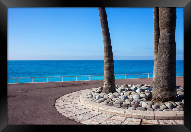 French Riviera Sea Promenade in Nice Framed Print by Artur Bogacki