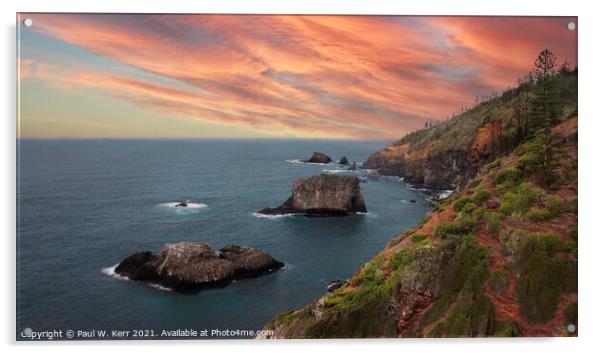 Norfolk Island - The northern coast Acrylic by Paul W. Kerr