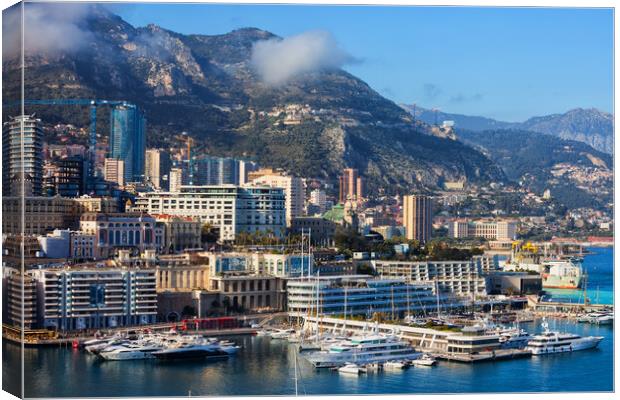 Monaco Monte Carlo Coastal Cityscape Canvas Print by Artur Bogacki