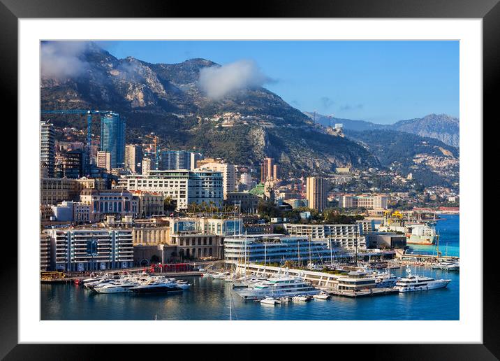 Monaco Monte Carlo Coastal Cityscape Framed Mounted Print by Artur Bogacki