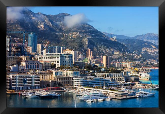 Monaco Monte Carlo Coastal Cityscape Framed Print by Artur Bogacki