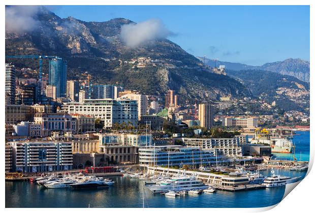 Monaco Monte Carlo Coastal Cityscape Print by Artur Bogacki