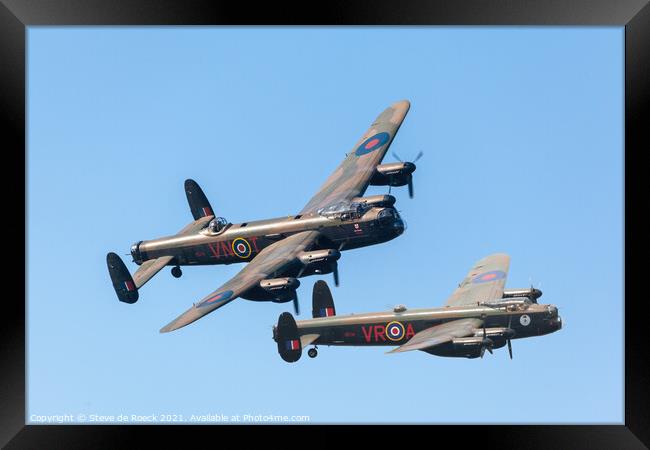 Avro Lancaster Pair Framed Print by Steve de Roeck