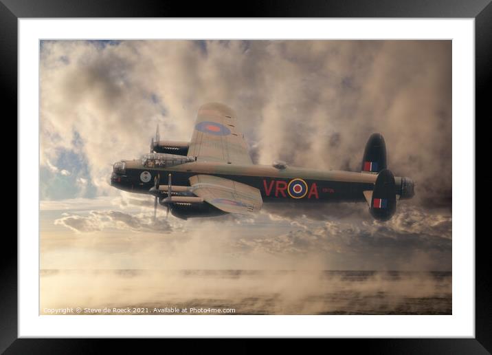 Canadian Lancaster Bomber Vera Framed Mounted Print by Steve de Roeck