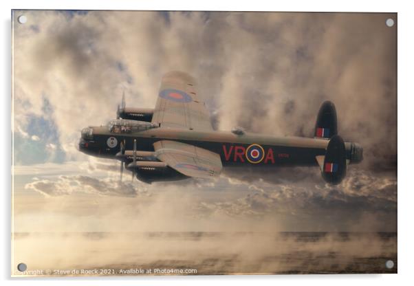 Canadian Lancaster Bomber Vera Acrylic by Steve de Roeck