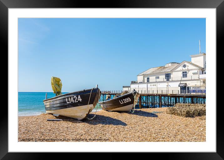 Bognor Regis Beach and Fishing Boats Framed Mounted Print by Graham Prentice