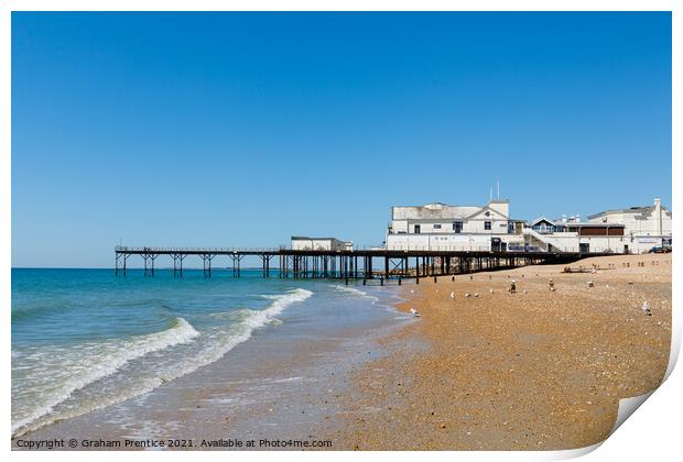 Bognor Regis Beach and Victorian Pier Print by Graham Prentice