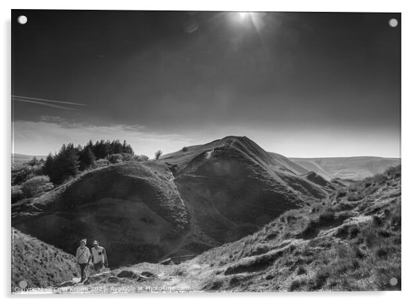 Mam Tor in Monochrome Acrylic by Colin Keown