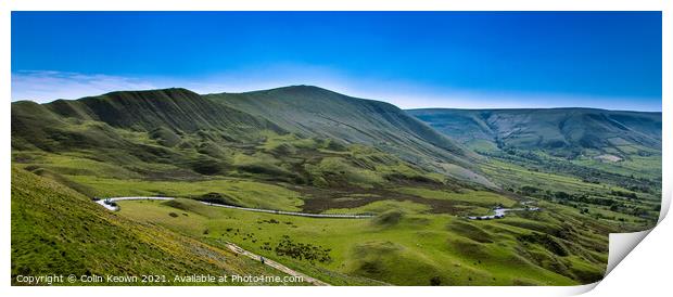 Pano of Mam Tor Print by Colin Keown