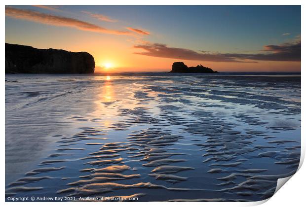 Towards sunset (Perranporth)  Print by Andrew Ray