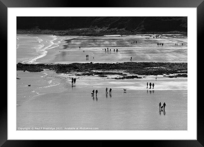 Low Tide Stroll Framed Mounted Print by Paul F Prestidge