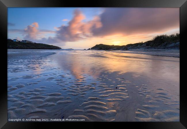 Beach at Porth Framed Print by Andrew Ray
