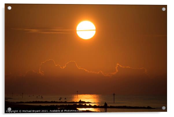 Serene Sunrise over Frinton-on-Sea Acrylic by Michael bryant Tiptopimage