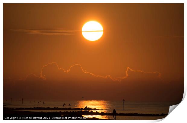 Serene Sunrise over Frinton-on-Sea Print by Michael bryant Tiptopimage