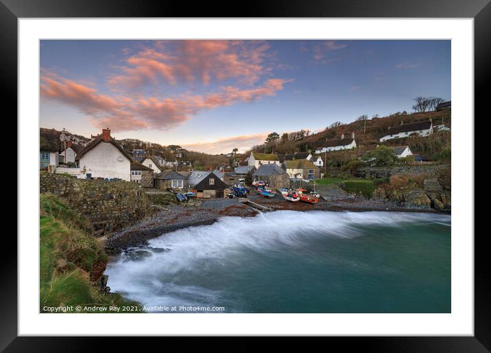 Cadgwith Cove at sunrise Framed Mounted Print by Andrew Ray