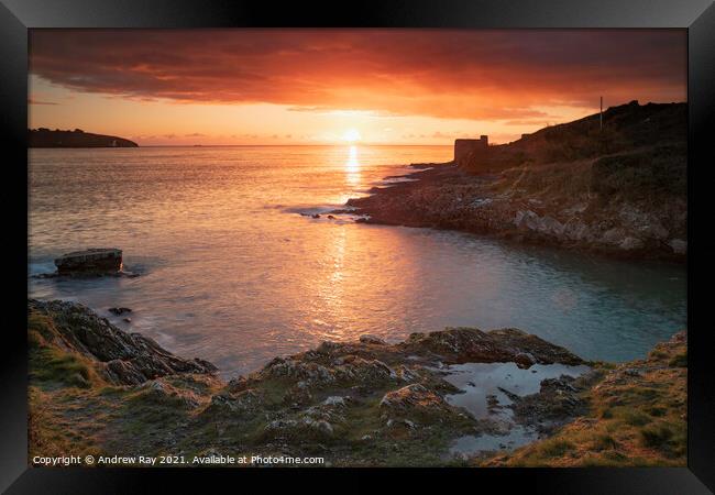 Sunrise at Pendennis Point (Falmouth) Framed Print by Andrew Ray