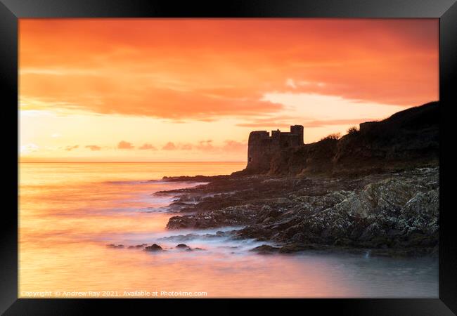 Sunrise view (Pendennis Point, Falmouth) Framed Print by Andrew Ray