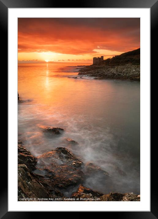 Towards sunrise at Pendennis Point (Falmouth)  Framed Mounted Print by Andrew Ray