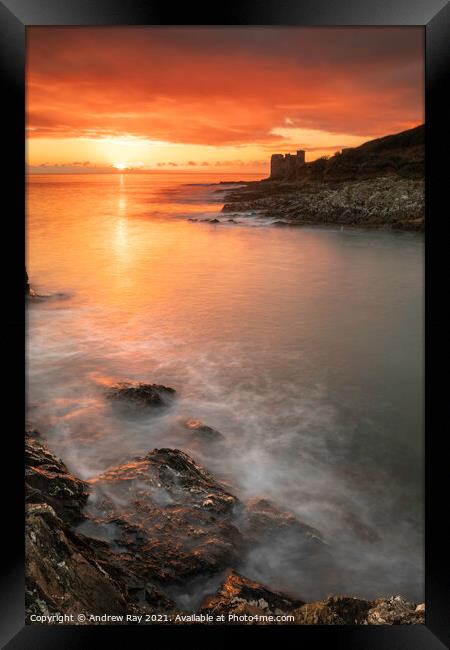 Towards sunrise at Pendennis Point (Falmouth)  Framed Print by Andrew Ray