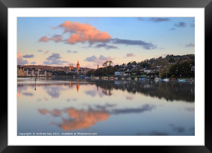 Truro sunrise reflections Framed Mounted Print by Andrew Ray