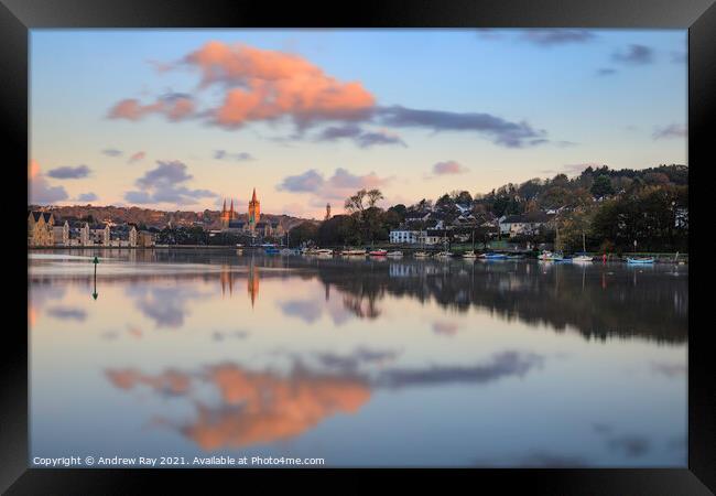 Truro sunrise reflections Framed Print by Andrew Ray