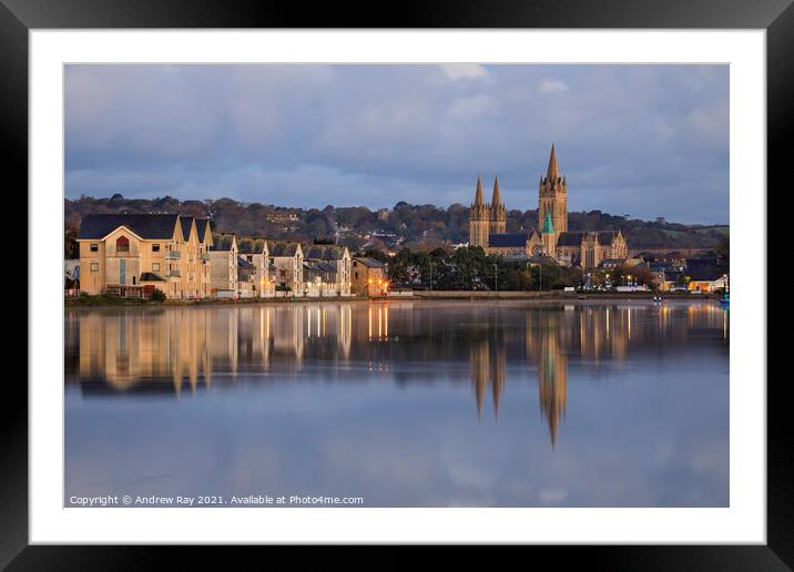 Morning reflections (Truro) Framed Mounted Print by Andrew Ray