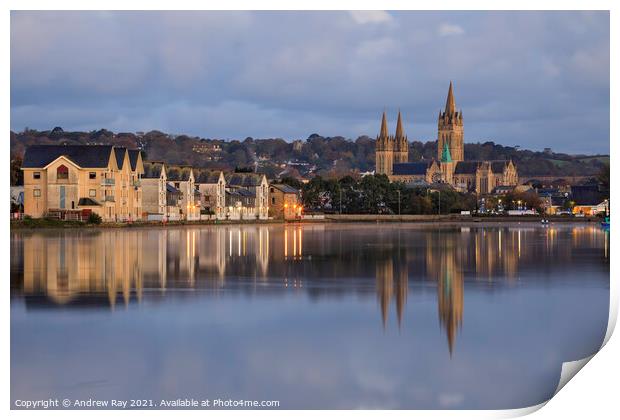 Morning reflections (Truro) Print by Andrew Ray