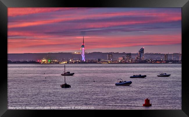 Portsmouth At Night Framed Print by Wight Landscapes