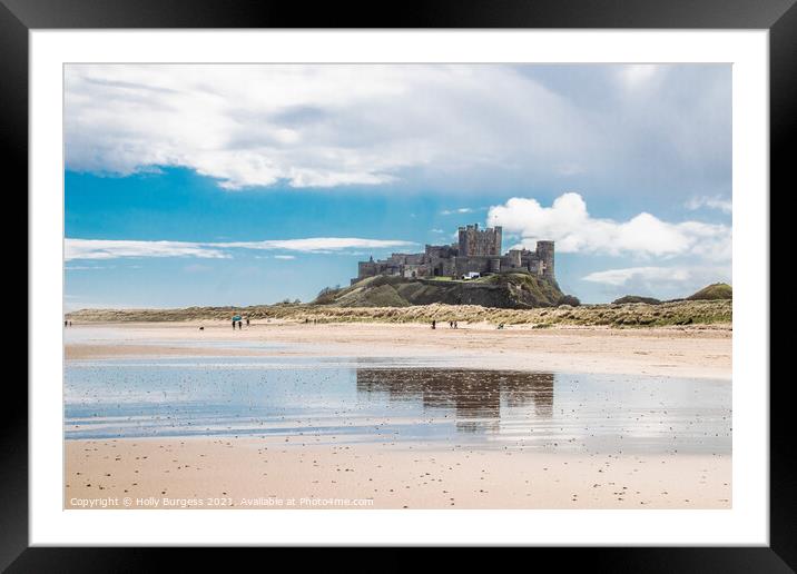 Evocative Echoes of Bamburgh Castle, North East Framed Mounted Print by Holly Burgess