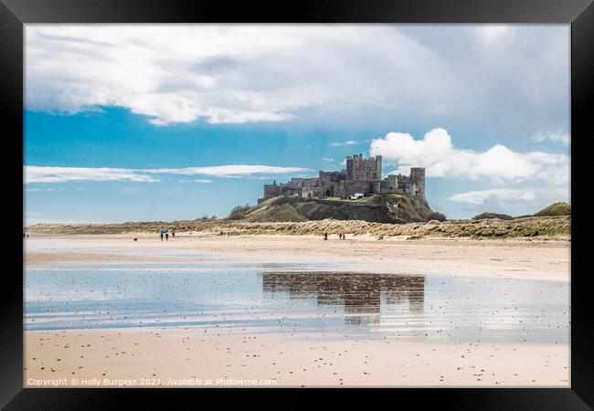 Evocative Echoes of Bamburgh Castle, North East Framed Print by Holly Burgess