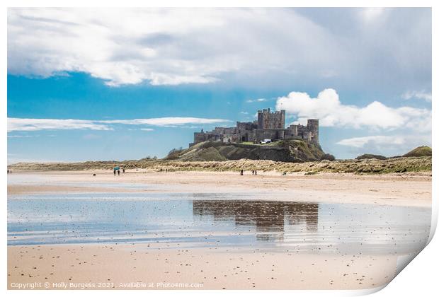 Evocative Echoes of Bamburgh Castle, North East Print by Holly Burgess
