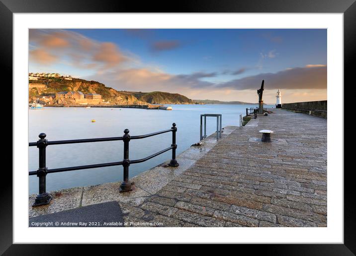 Pier at first light (Mevagissey) Framed Mounted Print by Andrew Ray
