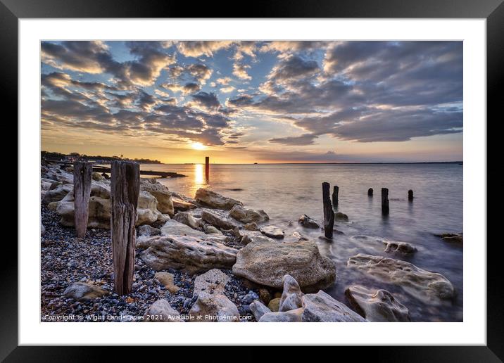 Seaview Sunset Isle Of Wight Framed Mounted Print by Wight Landscapes