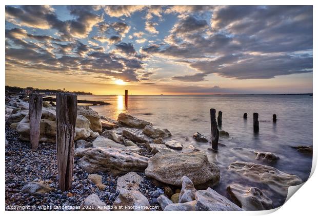 Seaview Sunset Isle Of Wight Print by Wight Landscapes