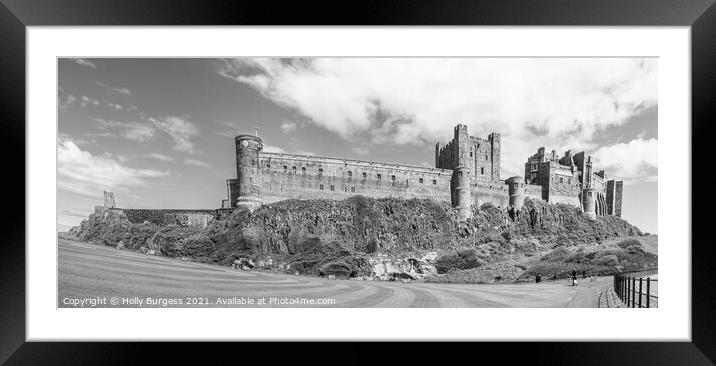 Historic Bamburgh Castle: A Monochrome Narrative Framed Mounted Print by Holly Burgess