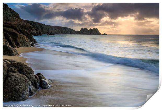 Into the light (Porthcurno) Print by Andrew Ray