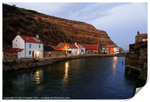 Staithes Sunset Print by Paul M Baxter