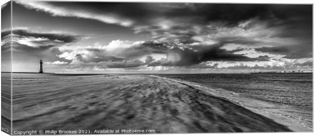 Dramatic sky over New Brighton Canvas Print by Philip Brookes