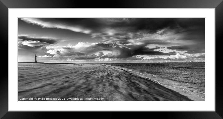 Dramatic sky over New Brighton Framed Mounted Print by Philip Brookes