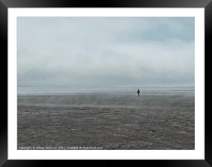 Misty Beach Framed Mounted Print by Ashley Bremner