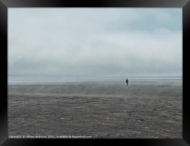 Misty Beach Framed Print by Ashley Bremner