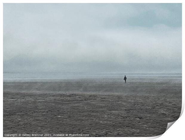 Misty Beach Print by Ashley Bremner