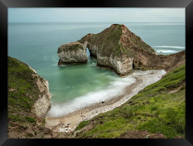 The Drinking Dinosaur Flamborough Head Sea Arch Framed Print by Jonathan Thirkell