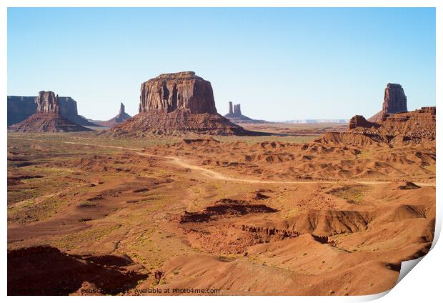 Monument Valley seen fron John Ford Point Print by Dietmar Rauscher