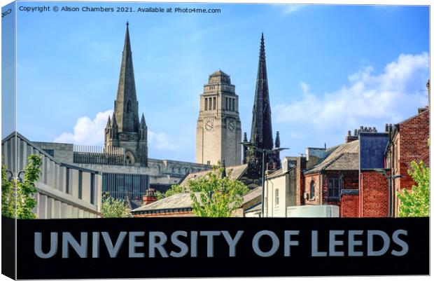 University Of Leeds Canvas Print by Alison Chambers