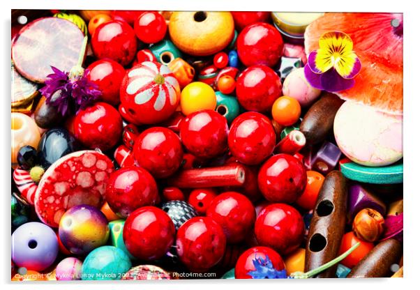 Assorted colored beads for jewelry Acrylic by Mykola Lunov Mykola