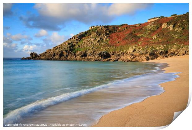 Towards the Minack (Porthcurno) Print by Andrew Ray
