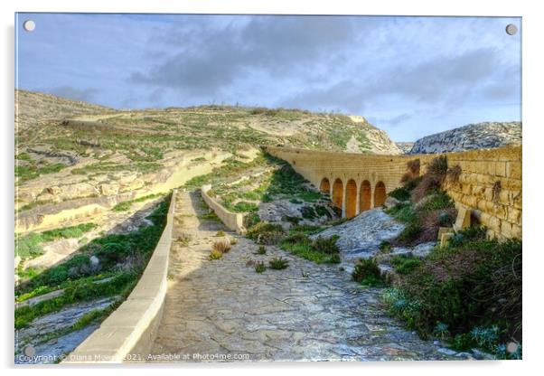 The road bridge, Dwejra, Gozo, Malta  Acrylic by Diana Mower